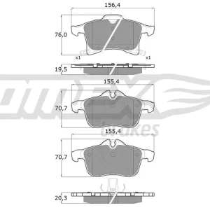 Darmowy zwrot Zestaw klocków hamulcowych, hamulce tarczowe TOMEX BRAKES TX 13-00