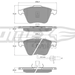 Tylko do końca tygodnia Zestaw klocków hamulcowych, hamulce tarczowe TOMEX BRAKES TX 13-14