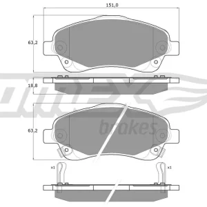 Bezpieczne zakupy Zestaw klocków hamulcowych, hamulce tarczowe TOMEX BRAKES TX 13-61