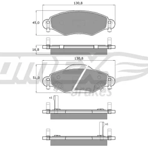 Do wyczerpania zapasów Zestaw klocków hamulcowych, hamulce tarczowe TOMEX BRAKES TX 13-89
