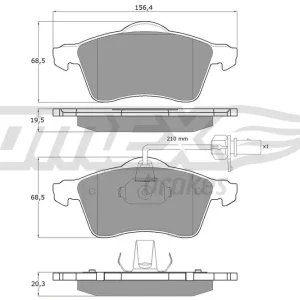 Bezpieczna płatność Zestaw klocków hamulcowych, hamulce tarczowe TOMEX BRAKES TX 13-911