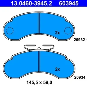 Bezpieczne zakupy Zestaw klocków hamulcowych, hamulce tarczowe ATE 13.0460-3945.2