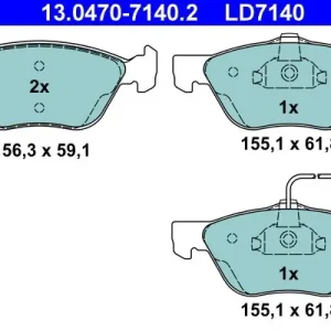 Bezpieczne zakupy Zestaw klocków hamulcowych, hamulce tarczowe ATE 13.0470-7140.2