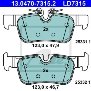 Zestaw klocków hamulcowych, hamulce tarczowe ATE 13.0470-7315.2 Oferta
