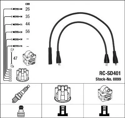 Ekspresowa dostawa Przewody wysokiego napięcia komplet NGK RC-SD401 S10