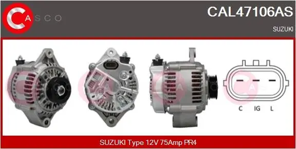 Zamów teraz ALTERNATOR 12V 75A CASCO CAL47106AS
