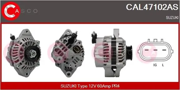 Taniej ALTERNATOR 12V 60A CASCO CAL47102AS