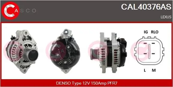 ALTERNATOR 12V 150A CASCO CAL40376AS Dodaj do koszyka