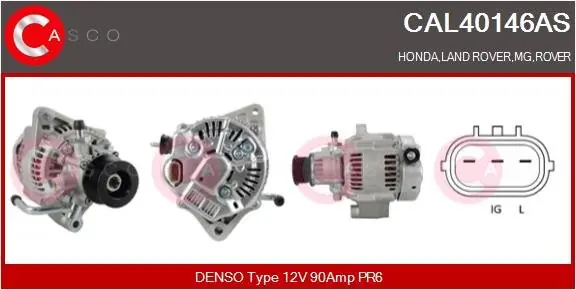 ALTERNATOR 12V 90A CASCO CAL40146AS Do wyczerpania zapasów