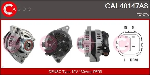 ALTERNATOR 12V 130A CASCO CAL40147AS Popularny