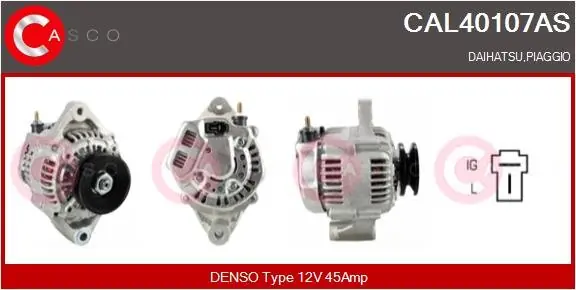 ALTERNATOR 12V 45A CASCO CAL40107AS Bezpieczne zakupy