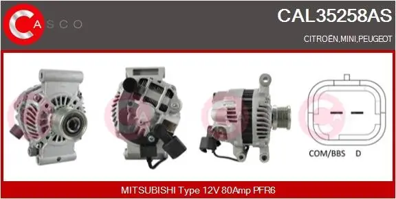 Okazja ALTERNATOR 12V 80A CASCO CAL35258AS
