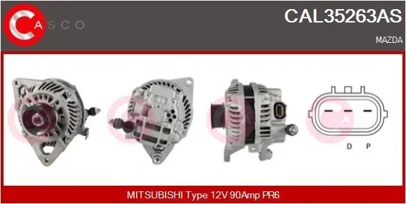 ALTERNATOR 12V 90A CASCO CAL35263AS Ostatnia szansa