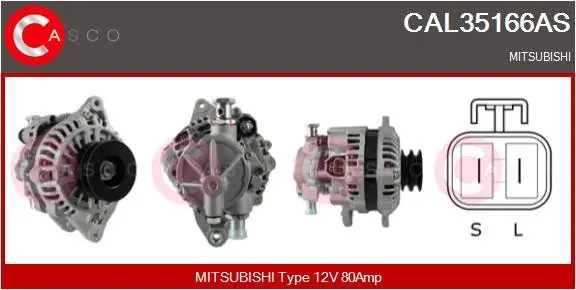 ALTERNATOR 12V 80A CASCO CAL35166AS Łatwy zwrot