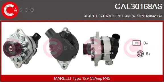 ALTERNATOR 12V 55A CASCO CAL30168AS Dostępne od ręki