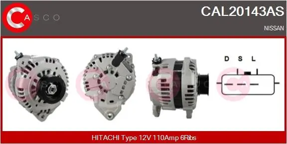 ALTERNATOR 12V 110A CASCO CAL20143AS Darmowy zwrot
