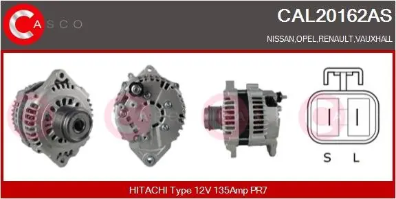 ALTERNATOR 12V 135A CASCO CAL20162AS Rabat