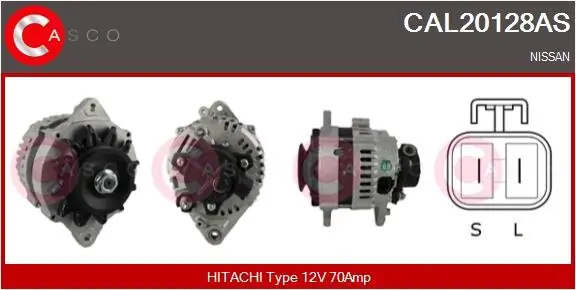 Tylko do końca tygodnia ALTERNATOR 12V 70A CASCO CAL20128AS