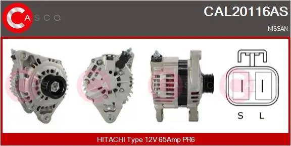 ALTERNATOR 12V 65A CASCO CAL20116AS Promocja