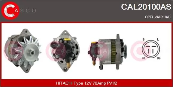 Hit sprzedaży ALTERNATOR 12V 70A CASCO CAL20100AS